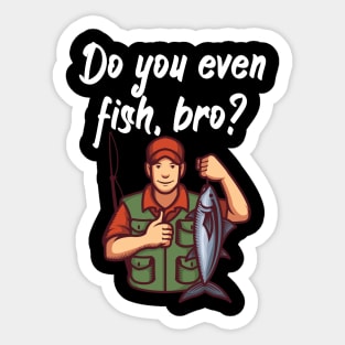 Do you even fish, bro Sticker
